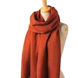 [Filomo] ストール カシミヤ 100% 大判 フリンジ付き レディース 春物 : オレンジ カシミアストール