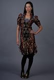 Velvet Feather Geo Patchwork Dresses by Anna Sui