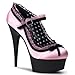 Pleaser High Heels Plateau Pumps DELIGHT-683 Satin Babypink Schwarz, Größe F:7 US / 37
