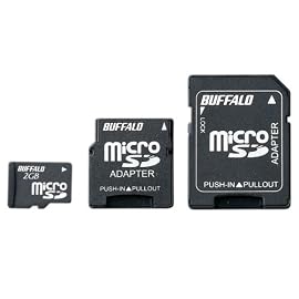 BUFFALO microSDカード 高速モデル(SDメモリーカード、miniSDカード変換アダプタ付属) 2GB MB-RMSD-2GA