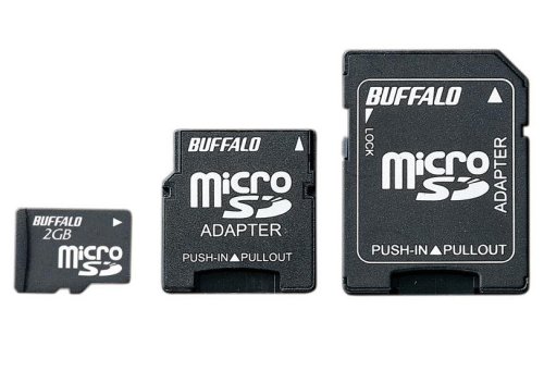 BUFFALO microSDカード 高速モデル(SDメモリーカード、miniSDカード変換アダプタ付属) 2GB MB-RMSD-2GA