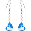 Playboy Bunny Blue Heart Drop Earrings