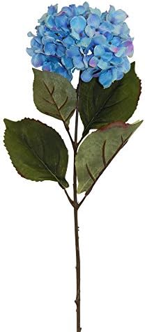 Wholesale Silk Floral Long single Hydrangea Spray, 29" , Blue