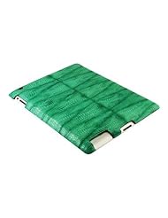 Green iPad 2 Clip On Case - Genuine Chicken and Hen Skin Leather