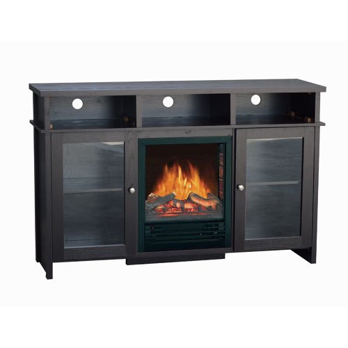 Flametec 750W/1500W Electric Fireplaces Heater 210-52BDC,TV stand,Dark Chocolate