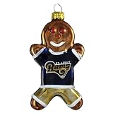 NFL St. Louis Rams Blown Glass Gingerbread Man Ornament