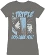 A Christmas Story Triple Dog Dare Tongue Gray Juniors T-shirt Tee