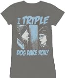 A Christmas Story Triple Dog Dare Tongue Gray Juniors T-shirt Tee