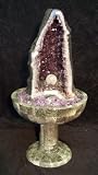 Aqua Amethyst Geode Fountain With Light And Crystal Sphere.