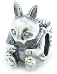 Pro Jewelry .925 Sterling Silver " Bunny Charm " Bead Compatible with Pandora Chamilia Kay Troll Bracelet