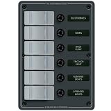 Blue Sea Systems Water-Resistant 6-Gang Fuse Panel, 7 1/2 x 5 1/4