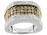 10KT WG 1.75CTW WHITE AND CHAMPAGNE DIAMOND RING