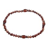 Anklet - A34 - Plated and Faceted Glass Beads - Stretch ~ Copper
