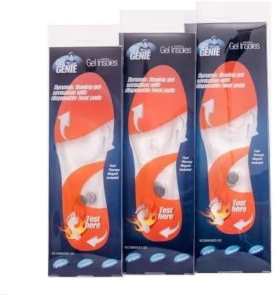 GelGenie Comfort Gel Insoles with two Heat Patches set (Size S)
