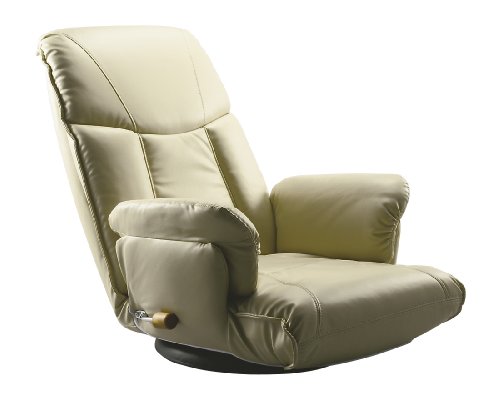 YS-1392A スーパーソフトレザー座椅子 アイボリー 