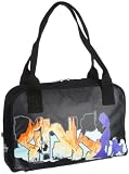 Poodlebags young art graffity - the statement - PINK 340211KB, Sac &agrave; main mixte adulte - Noir - V.9