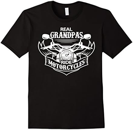 Men's Real Grandpas Ride Motorcycles Funny Grandpa Biker T Shirt 2XL Black