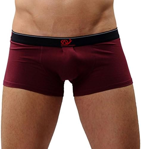 ZIHAN Men's Solid Cotton Soft Casual Boxer Brief Small Coffee