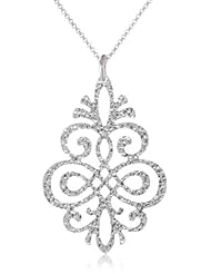 Argento Vivo Silver-Tone Medium Laser-Cut Pendant Necklace, 16"