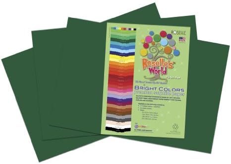 Roselle 12x18 Bright Colors Sulphite Construction Paper, Dark Green (75902)