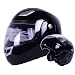 Modular Flip up Motorcycle Helmet Gloss Black DOT (X-Large)