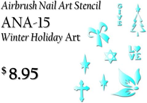 Nail Art Airbrush Stencil-15 Winter Holiday