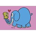 Elephant and Peanut Gallery Wrapped Canvas - 16x20"