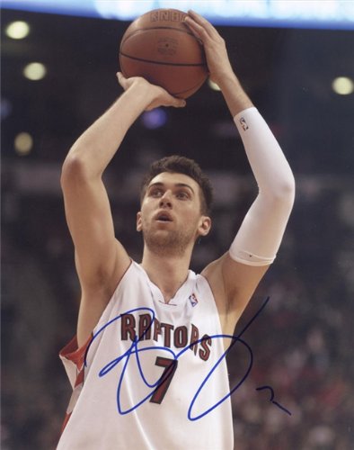 Andrea Bargani Autographed/Hand Signed Toronto Raptors 8x10 Photo