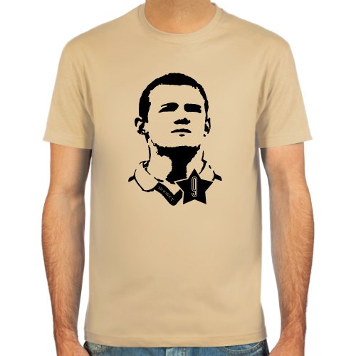 T-Shirt Wayne Rooney ::: Farbauswahl: skyblue, sand, weiß oder deepred ::: Fußball-Kult