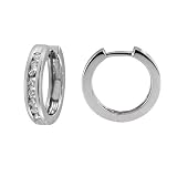 10k White or Yellow Gold Channel-Set Diamond Hoop Earrings (1/3 cttw, H-I Color, I2-I3 Clarity)