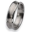 Concave Beveled Edge Brushed and Polished Titanium Ring (6.0 mm) - Sizes 8-12