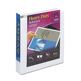 Nonstick Heavy-Duty Round Ring View Binder, 1-1/2 Capacity, White