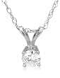 14k Choice of White or Yellow Gold Round Diamond Solitaire Pendant (1/4 ct, I-J Color, I1-I2 Clarity)
