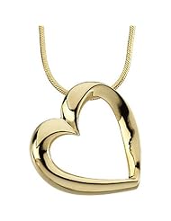 14K Yellow Gold Heart Pendant with Chain -- LIFETIME WARRANTY