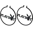 Officially Licensed PLAYBOY Black PLAYBOY HOOP Earrings
