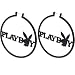 Officially Licensed PLAYBOY Black PLAYBOY HOOP Earrings