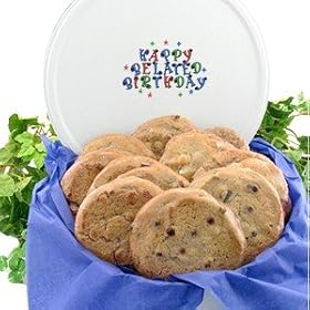 One Dozen Gourmet Cookies in Belated Birthday Gift Tin by Gifts-to-Impress