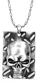 41%2BJ4DXlf5L. SL160  Skull Plate Dog Tag   Pewter   2 Height