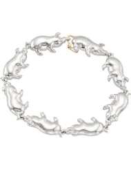Sterling Silver and 14K Yellow Gold Pig Bracelet