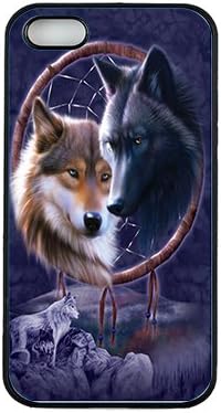 iphone 5 Cases, Dreamcatcher Wolves Black Apple iPhone 5 5s SE Soft TPU Bumper Cases [Drop Protection] Anti-Scratch Slim Back Cover for iPhone 5s /iPhone 5 5G/ iPhone SE