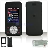 RUBBER FEEL Solid Black Hard Case Cover For LG VX-85500 Chocolate 2 w/ optional Clip Cell Phone SNAP-ON