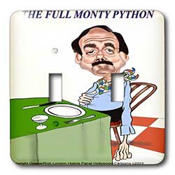 Londons Times Funny Panel Hollywood Cartoons - The Full Monty Python - Light Switch Covers - double toggle switch