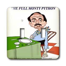Londons Times Funny Panel Hollywood Cartoons - The Full Monty Python - Light Switch Covers - double toggle switch