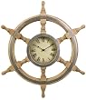 26" Nautical Boat Wheel Rustic Wall Clock with Roman Numerals