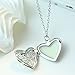 FM FM42 Silver-Tone Glow in The Dark Openwork Heart Locket Pendant Charm Necklace GN1003