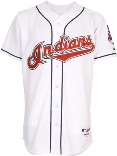 MLB Men's Cleveland Indians Six Button Authentic Home Jersey (White, 44/Large)