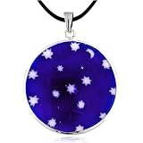 Stars In Night Sky Millefiori Murano Glass Necklace Pendant