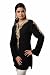 Black Color Synthetic Fabric Thread Emb Ladies Tunic Top