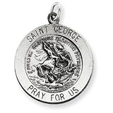 Sterling Silver Antiqued Saint George Medal