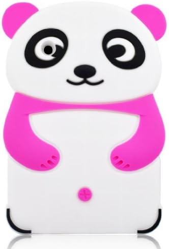 BYG Rose Red Cute 3D Panda Silicone Back Cover Case for Samsung Galaxy Tab 2.0 7" 7.0 inch GT-P3100 P3110 P3113 P3108 P6200 P6210 + Gift 1pcs Phone Radiation Protection Sticker